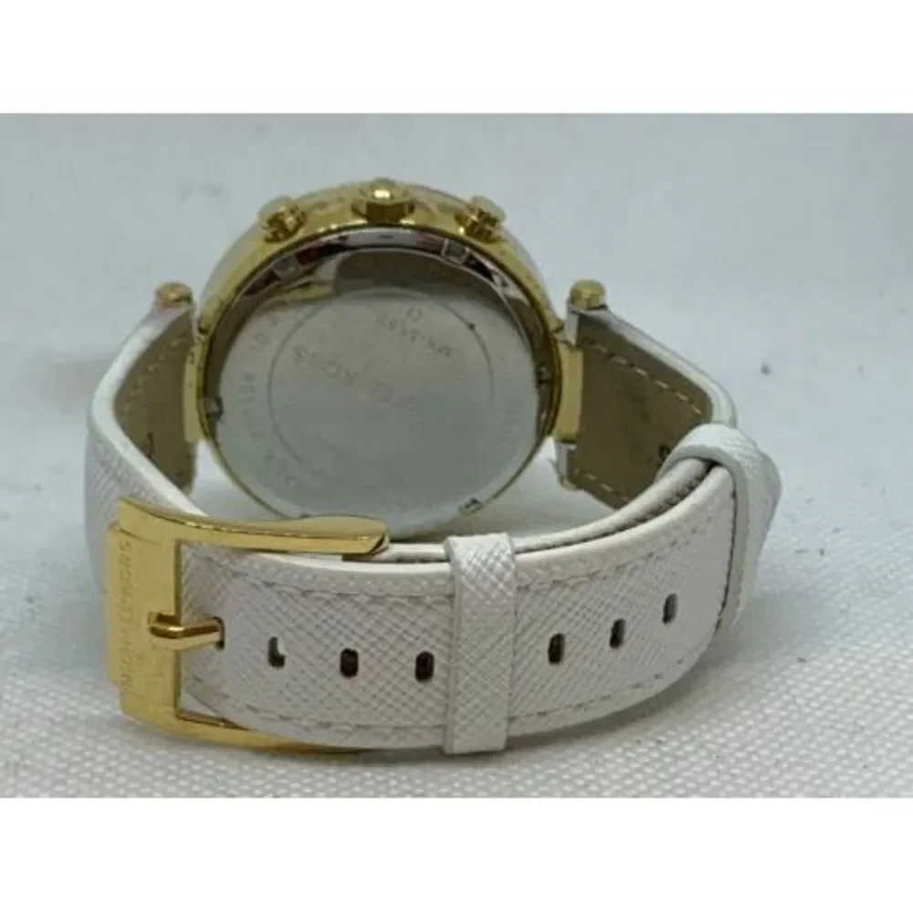 Michael Kors MK5688 Women's Watch Chronograph Analog White Band Date 39mm C244
